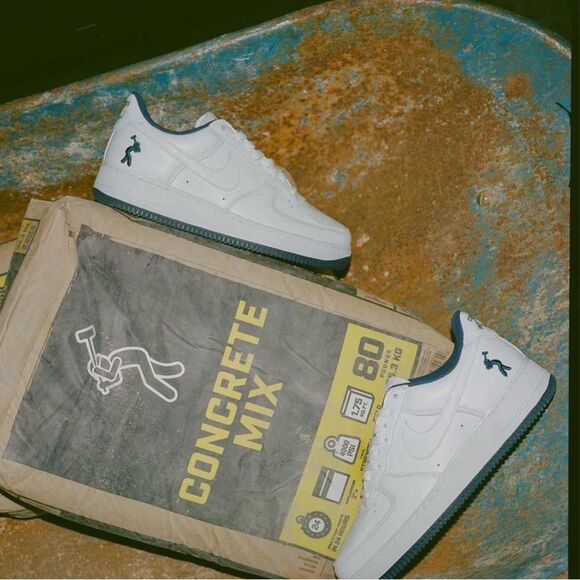 Authentic NIB Nike Lil Yachty x Air Force 1 Concrete Boys White/Midnight Navy - Picture 6 of 15